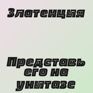 Златенция - Представь его на унитазе